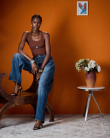 THE MADE RIB TANK BROWN