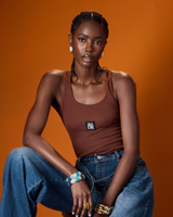 THE MADE RIB TANK BROWN