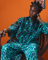 ARA ORGANZA SHIRT GREEN TONE