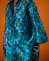 ARA ORGANZA SHIRT GREEN TONE